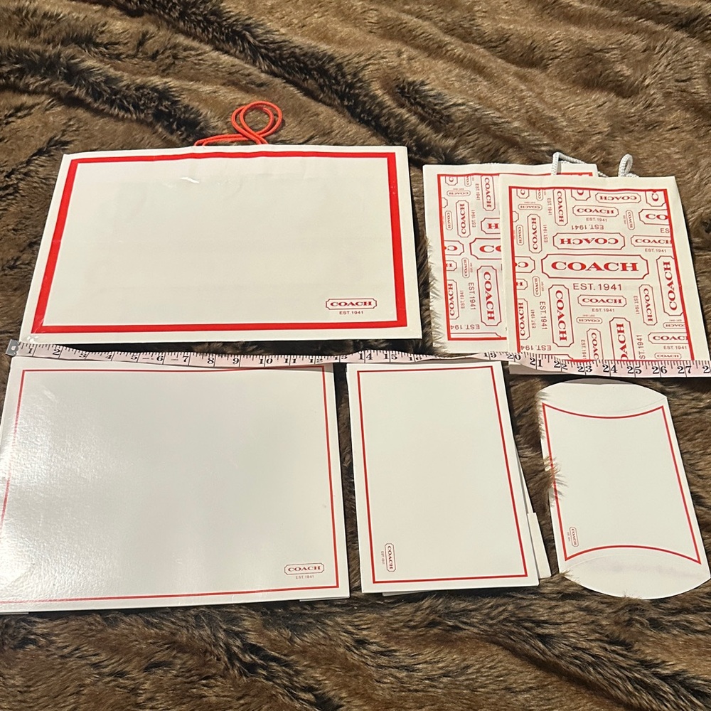 3 Coach Gift Bags& 3 Gift Boxes